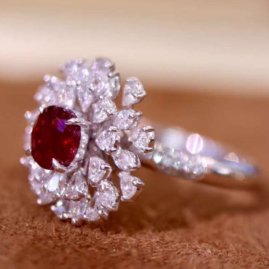 14k Gold 1.75 Ctw Natural Ruby & Diamond Ring - 4