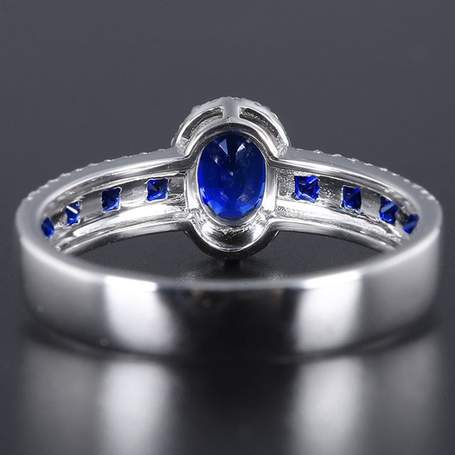 14k Gold 0.89 Ctw Natural Sapphire & Diamond Ring - 4