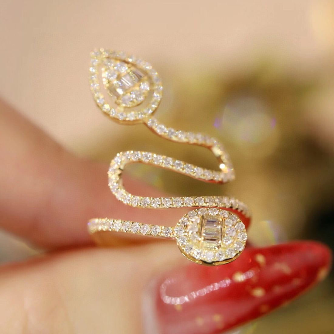 14k Gold 0.85 Ct Natural H Diamond Ring - 5