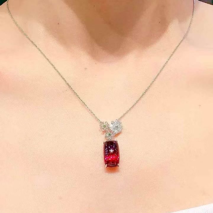 14k Gold 6.2 Ct Natural Tourmaline & Diamond & Coloured Gemstone Necklace - 4