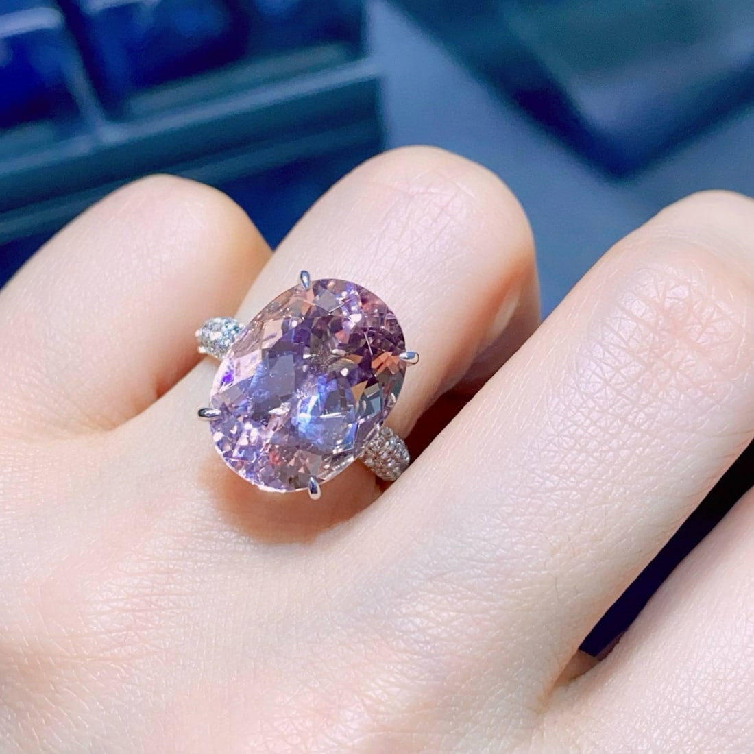 14k Gold 10.47 Ctw Natural Morganite & Diamond Ring - 3