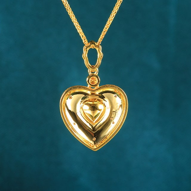 14k Gold 0.76 Ctw Natural Emerald & Diamond Pendant( Without Chain ) - 4