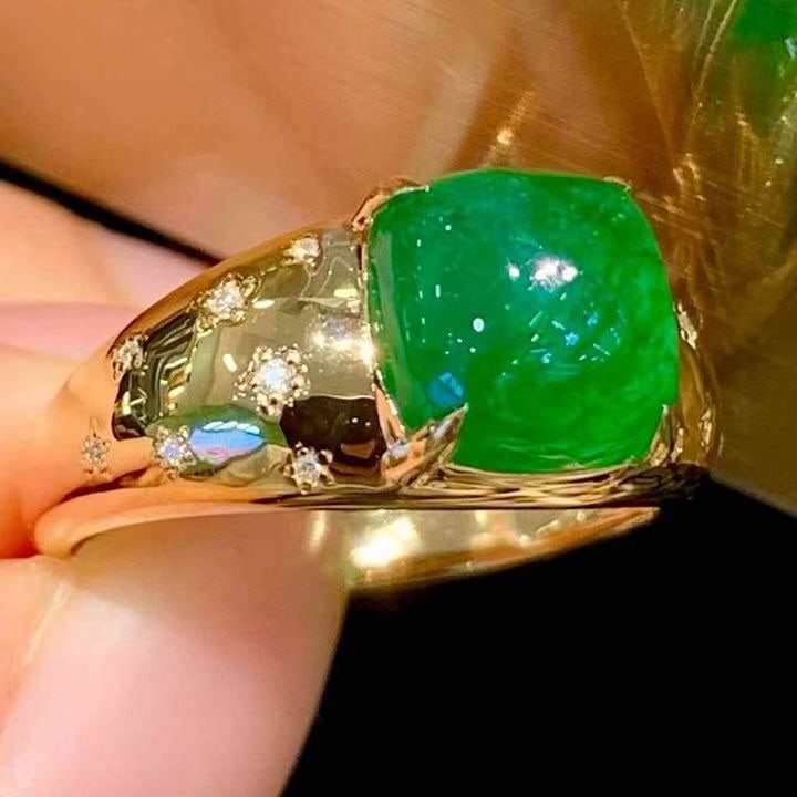 14k Gold 3.01 Ct Natural Emerald & Diamond Ring - 2