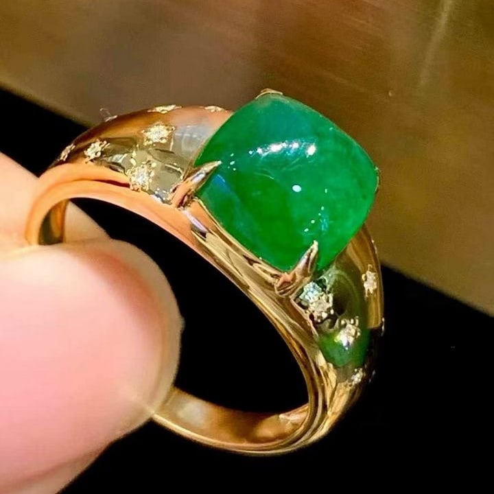 14k Gold 3.01 Ct Natural Emerald & Diamond Ring - 5