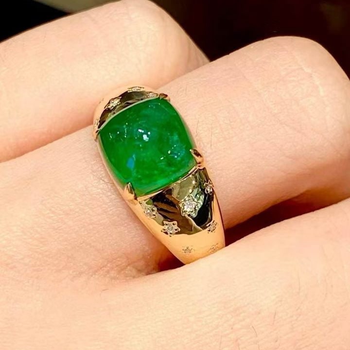 14k Gold 3.01 Ct Natural Emerald & Diamond Ring - 6
