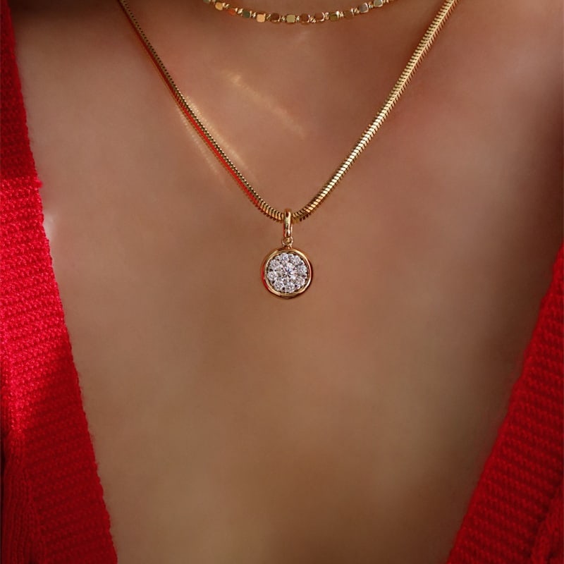 14k Gold 0.53 Ct Natural H Diamond Pendant( Without Chain ): Ref:231139133 // gold content:14k gold // main gemstone:diamond // shape:round // carat weight:0. 53ct // clarity grade:vs-si // color:h // treatment:natural // cut grade:g // Condition: NewLow