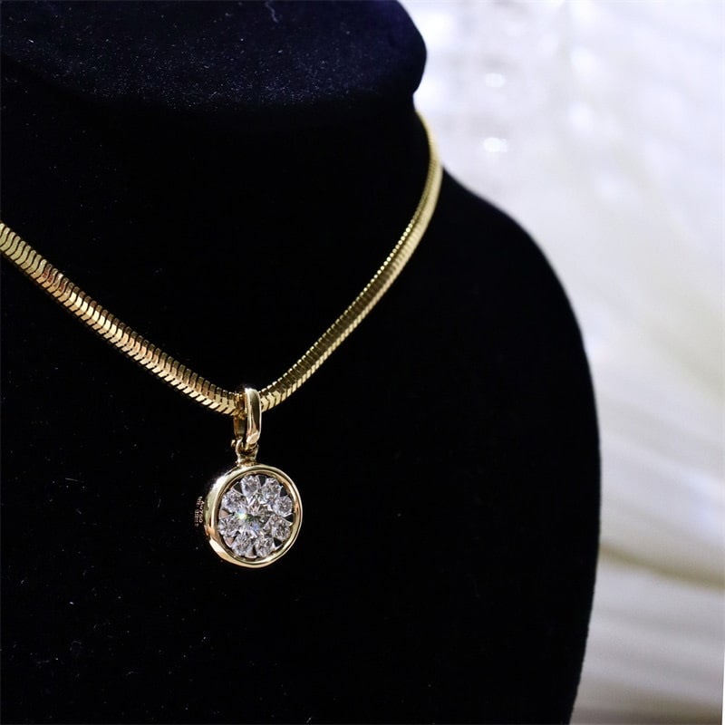 14k Gold 0.53 Ct Natural H Diamond Pendant( Without Chain ) - 4