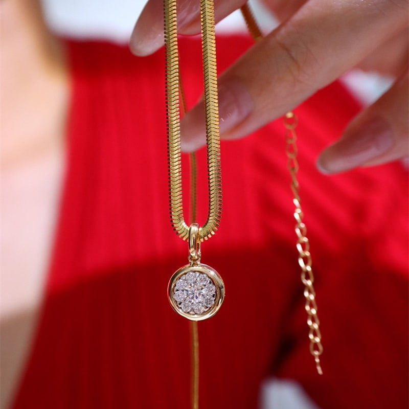 14k Gold 0.53 Ct Natural H Diamond Pendant( Without Chain ) - 6