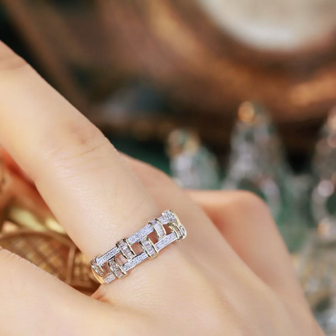 14k Gold 0.45 Ct Natural H Diamond Ring - 6