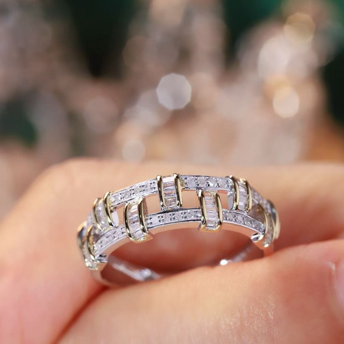 14k Gold 0.45 Ct Natural H Diamond Ring - 8