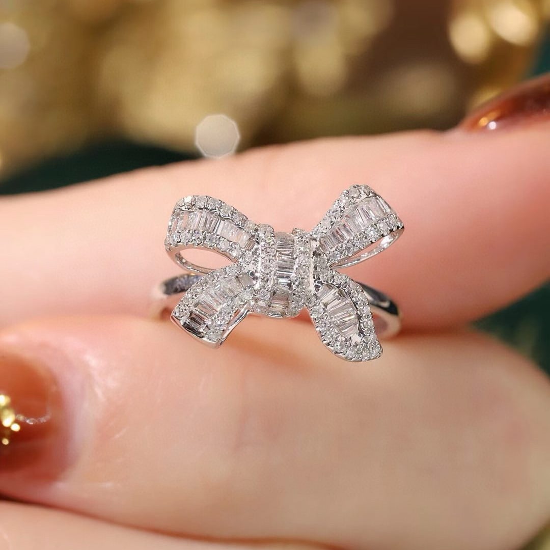 14k Gold 0.5 Ct Natural H Diamond Ring - 4