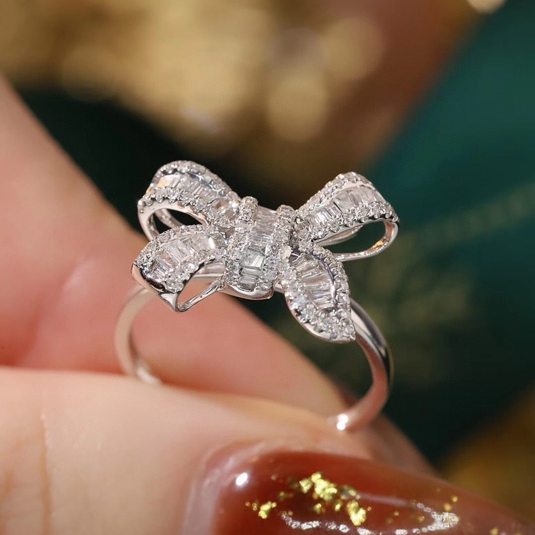 14k Gold 0.5 Ct Natural H Diamond Ring - 5