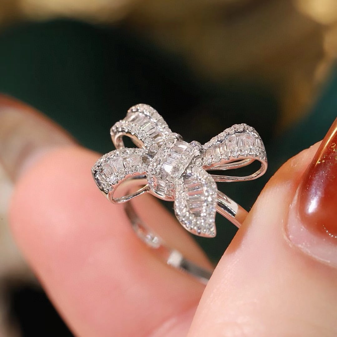 14k Gold 0.5 Ct Natural H Diamond Ring - 6