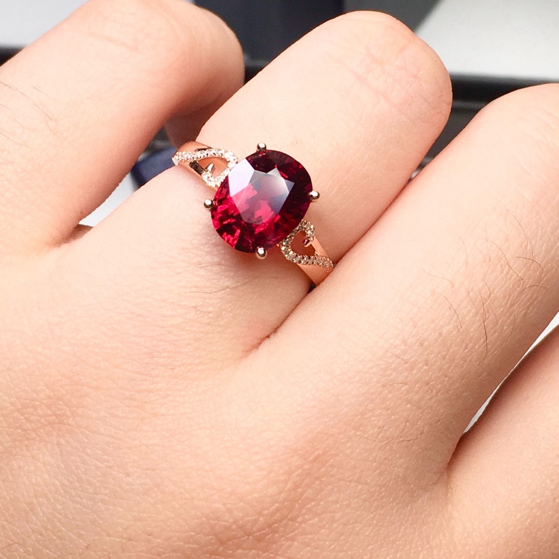 14k Gold 3.35 Ct Natural Tourmaline & Diamond Ring - 6