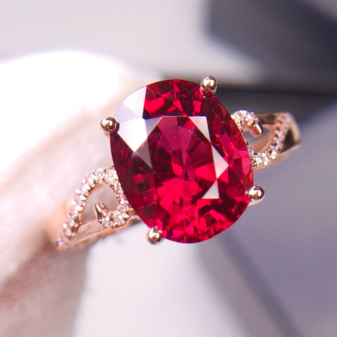 14k Gold 3.35 Ct Natural Tourmaline & Diamond Ring - 8