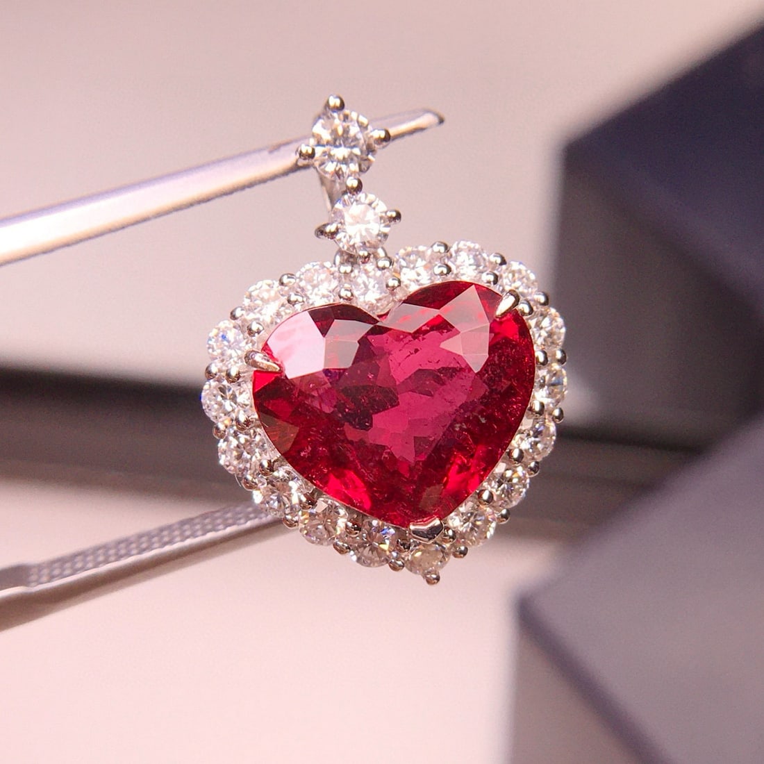 14k Gold 4.1 Ct Natural Tourmaline & Diamond Pendant( Without Chain ) - 6