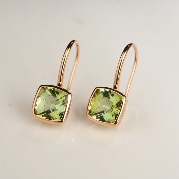 14k Gold 3.2 Ct Natural Tourmaline Earrings - 6