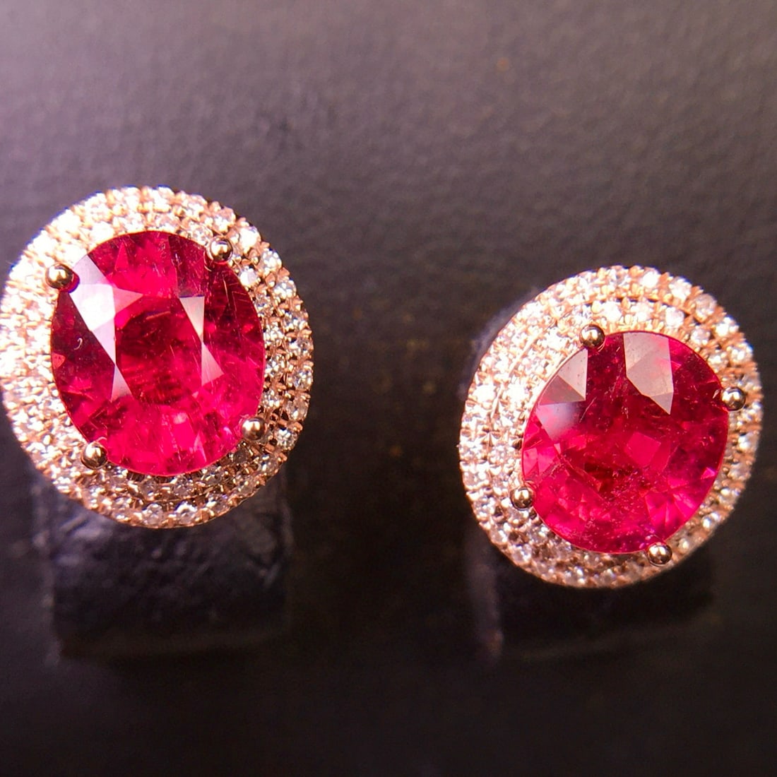 14k Gold 2.72 Ct Natural Tourmaline & Diamond Earrings - 5