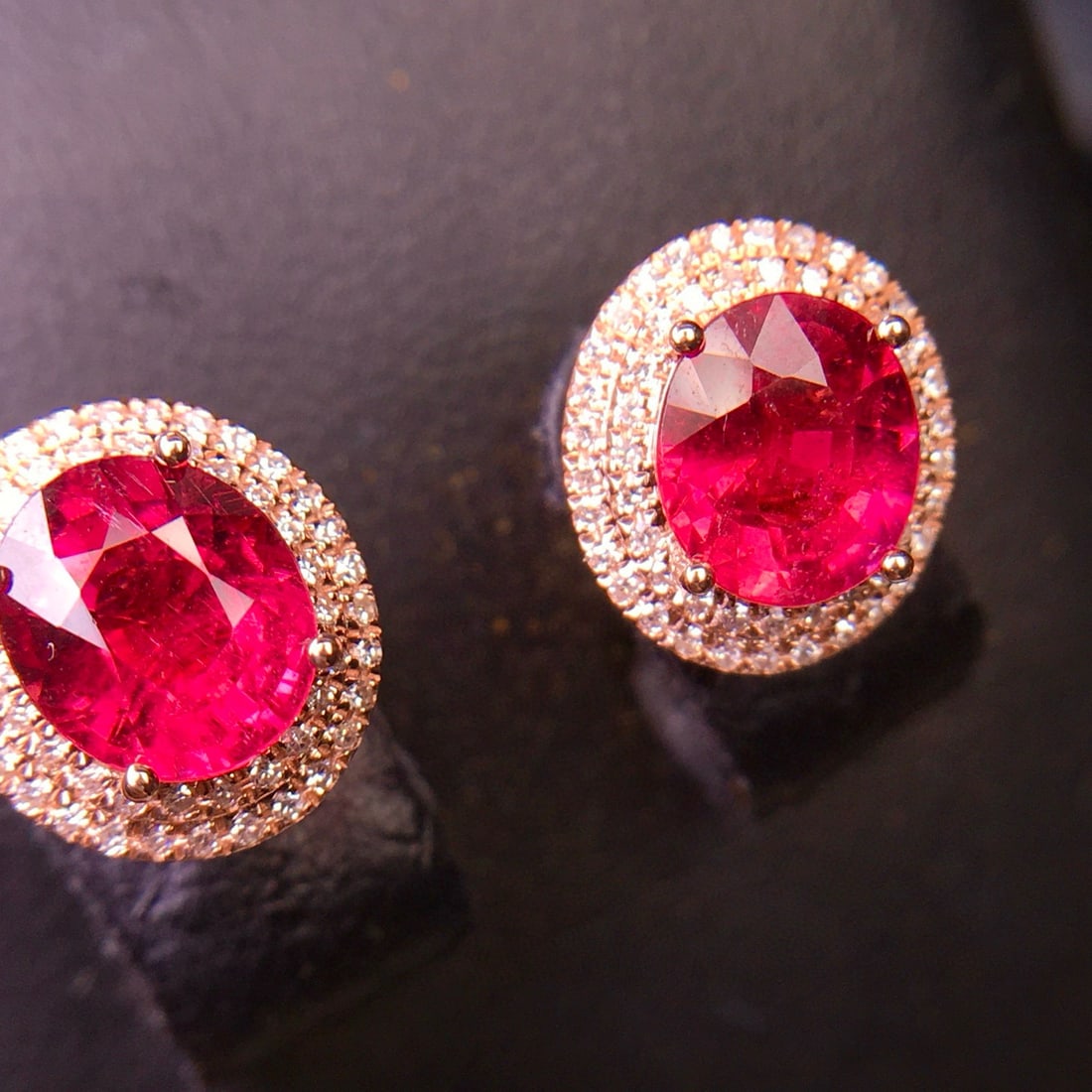 14k Gold 2.72 Ct Natural Tourmaline & Diamond Earrings - 6