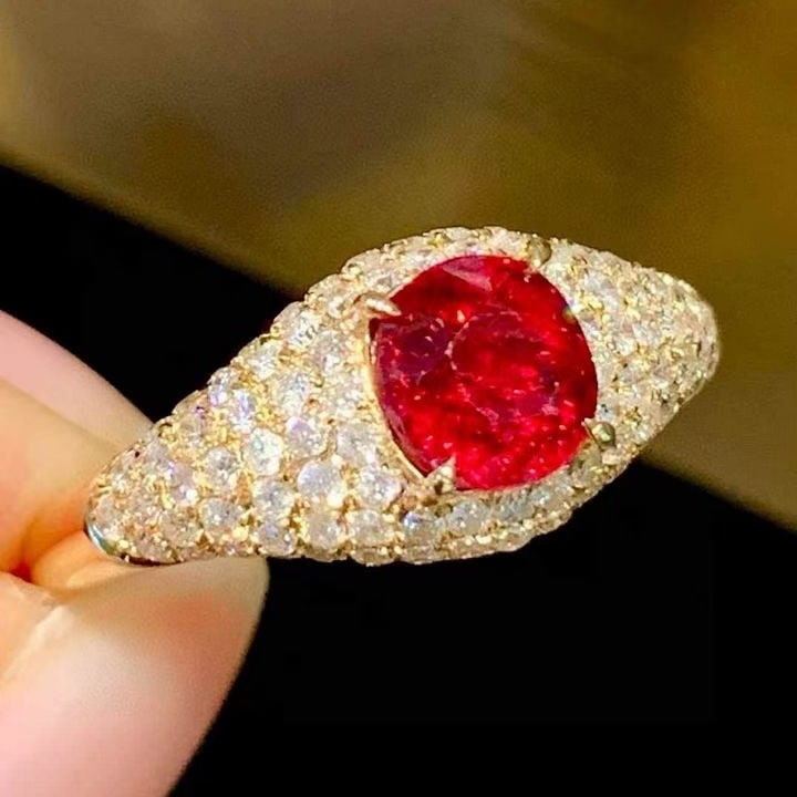 14k Gold 1.1 Ct Natural Ruby & Diamond Ring - 2