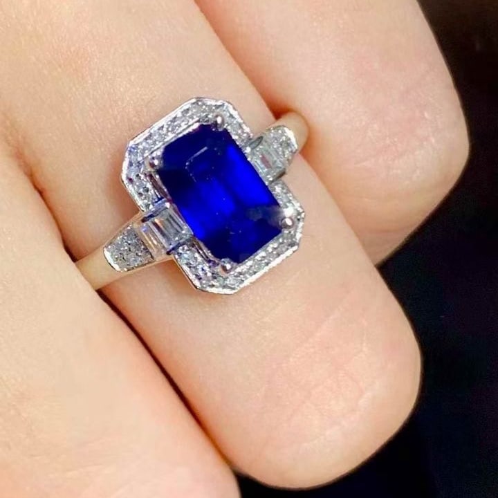 14k Gold 1.73 Ct Natural Sapphire & Diamond Ring - 3