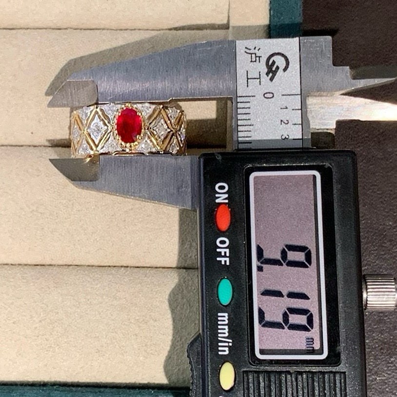 14k Gold 0.82 Ctw Natural Ruby & Diamond Ring - 5