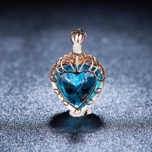 14k Gold 20.68 Ct Natural Topaz & Diamond Pendant( Without Chain ) - 5