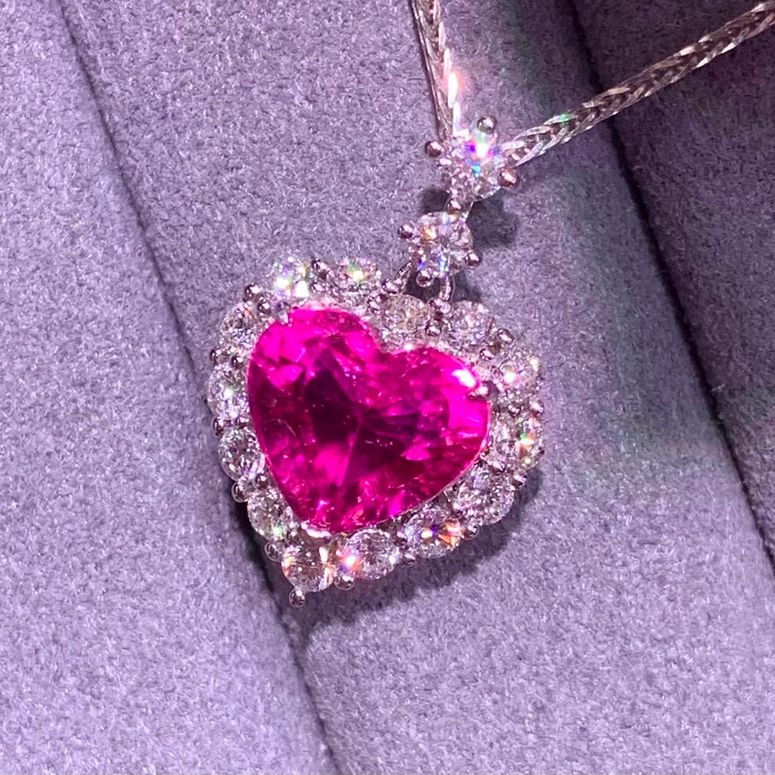 14k Gold 2.95 Ct Natural Tourmaline & Diamond Pendant( Without Chain ) - 4