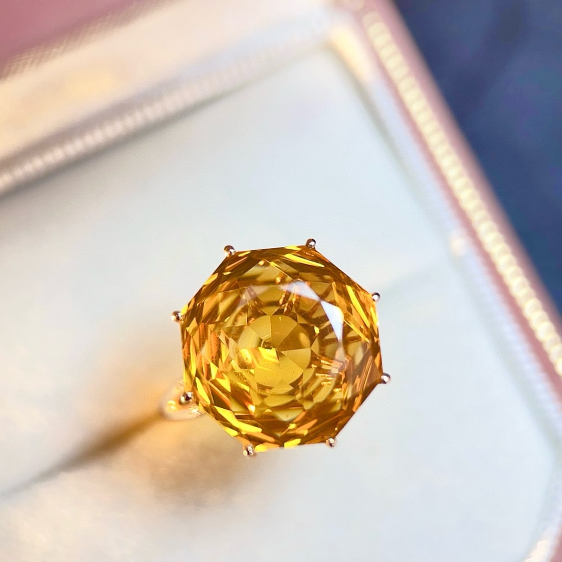 14k Gold 10.58 Ctw Natural Citrine & Diamond Ring: Ref:231139204 // gold content:14k gold // ring size:7. 25us // // main gemstone:citrine // shape:other // carat weight:10. 55ct // color:yellow // treatment:natural // // adjacent gemstone 2 :