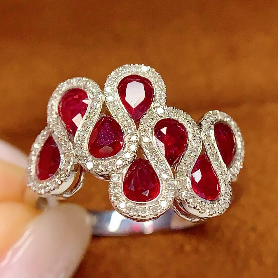 14k Gold 2.8 Ct Natural Ruby & Diamond Ring - 5