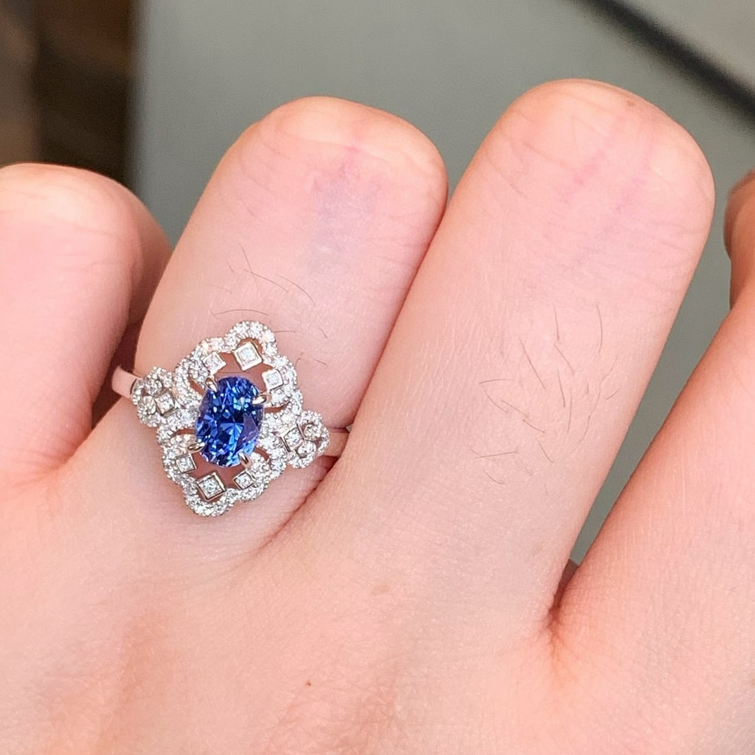 14k Gold 1.36 Ctw Natural Sapphire & Diamond Ring - 5