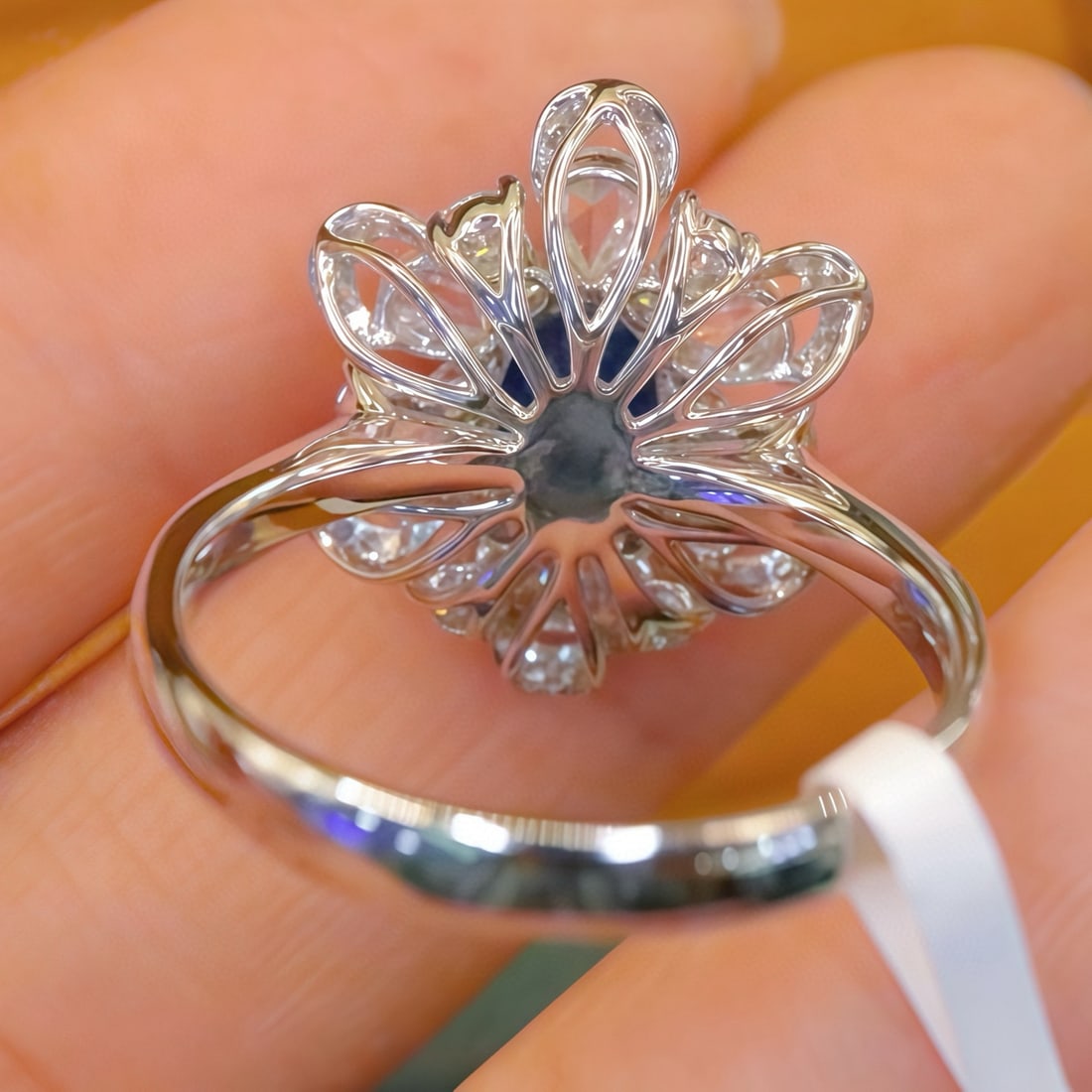 14k Gold 2.19 Ctw Natural Sapphire & Diamond Ring - 4