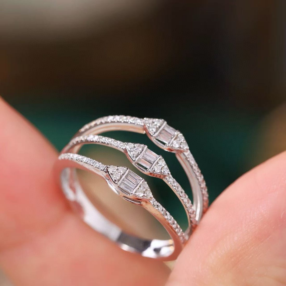 14k Gold 0.26 Ct Natural H Diamond Ring - 2