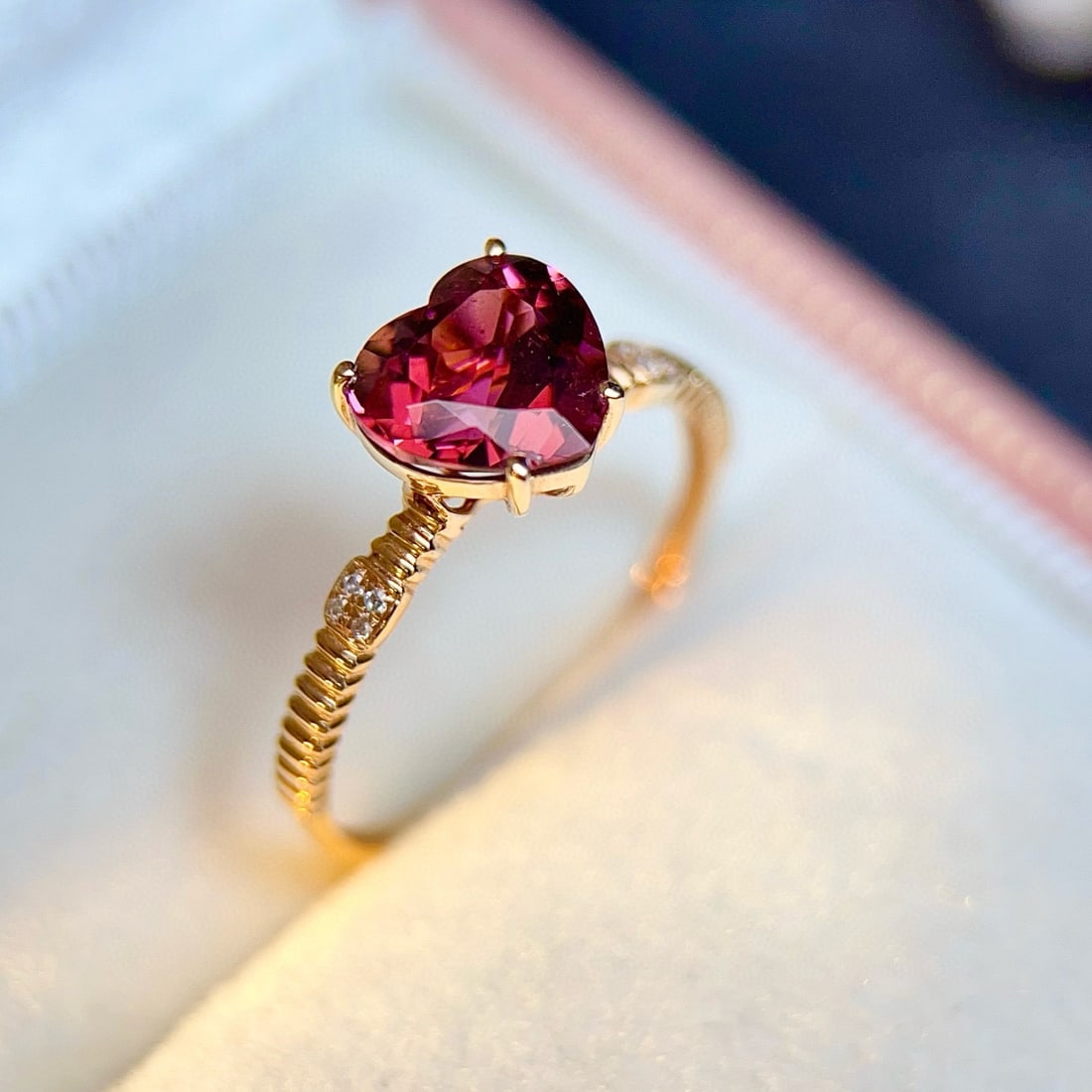 14k Gold 1.57 Ctw Natural Tourmaline & Diamond Ring - 2