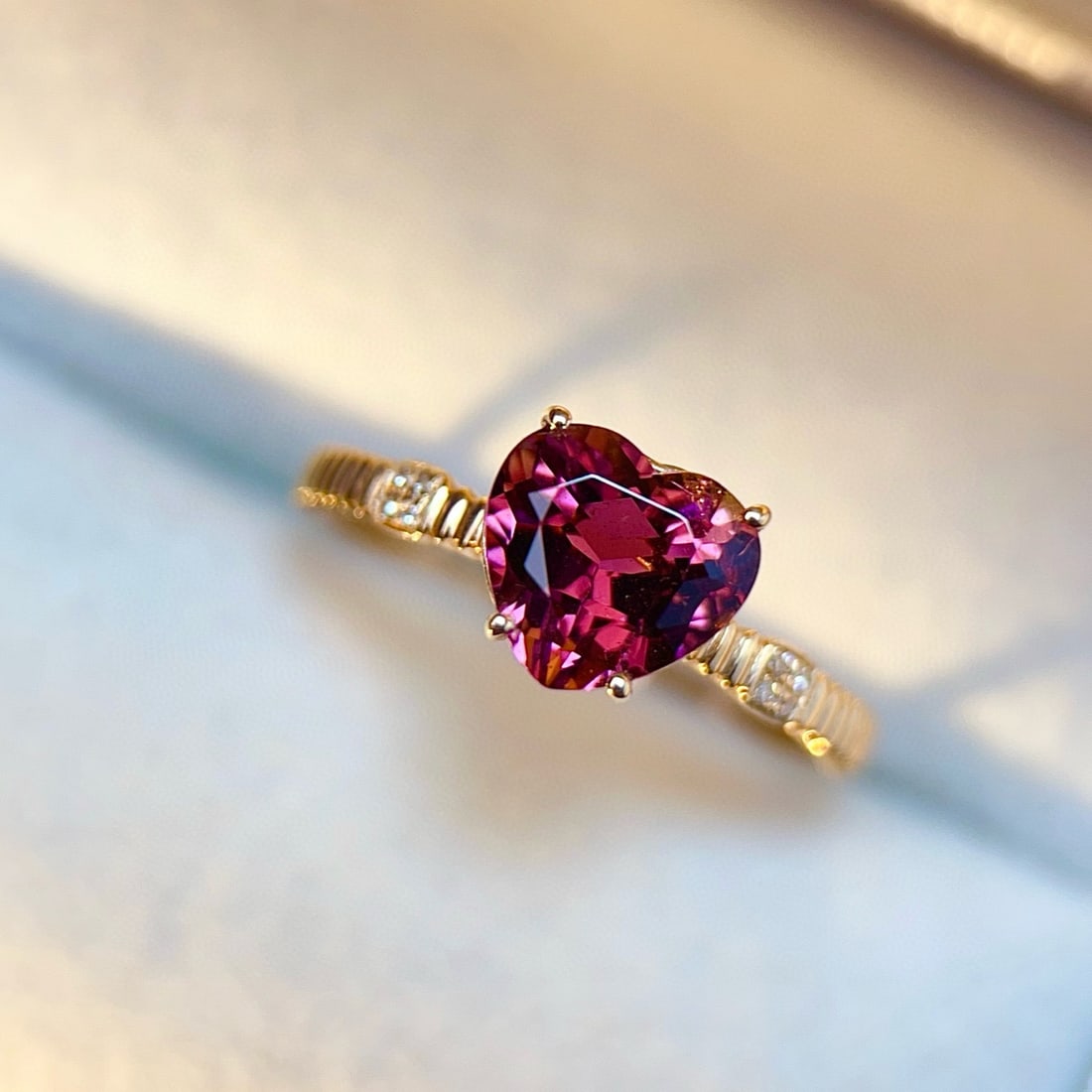 14k Gold 1.57 Ctw Natural Tourmaline & Diamond Ring - 4