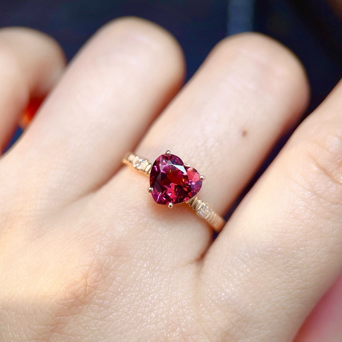 14k Gold 1.57 Ctw Natural Tourmaline & Diamond Ring - 5