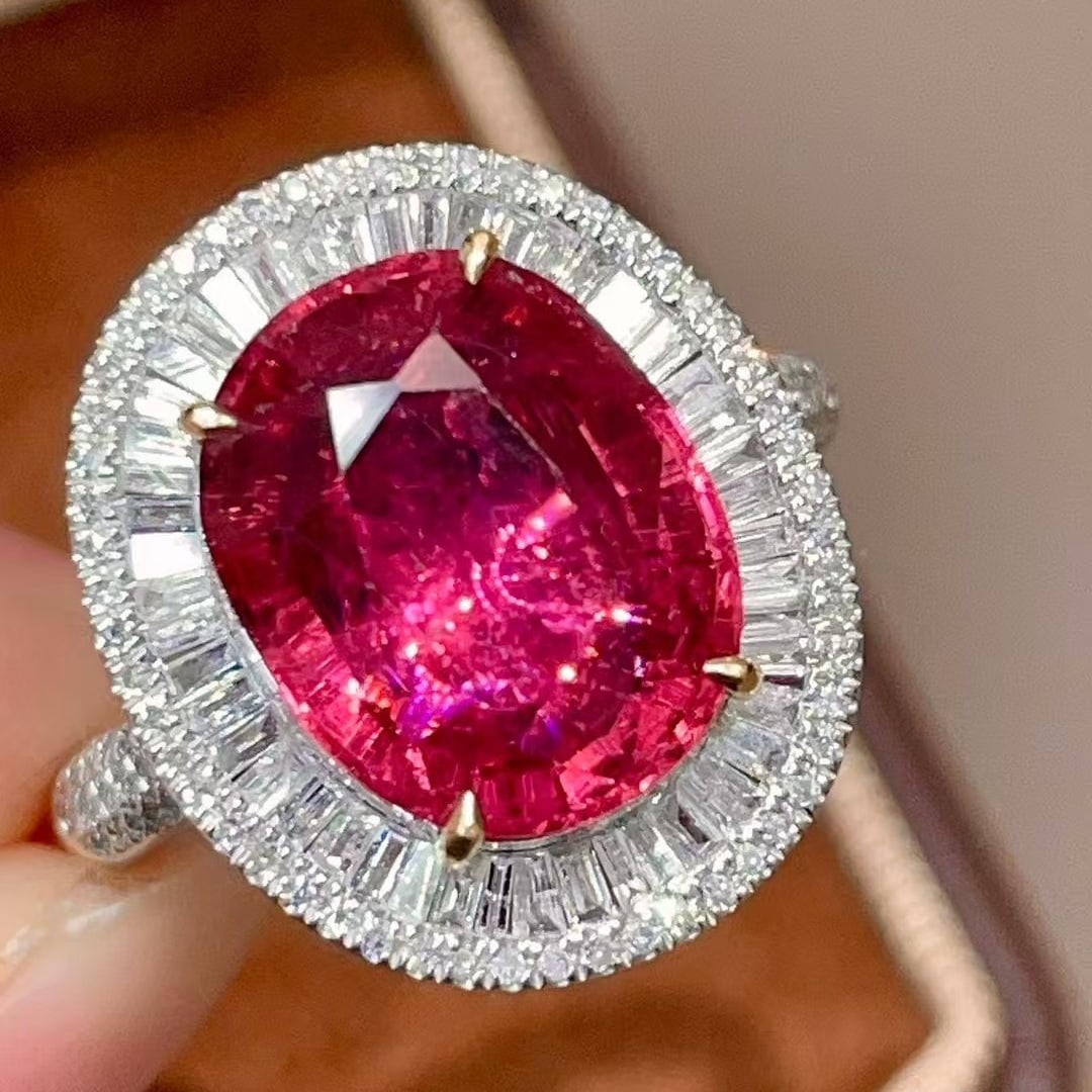 14k Gold 5.37 Ctw Natural Tourmaline & Diamond Ring - 6