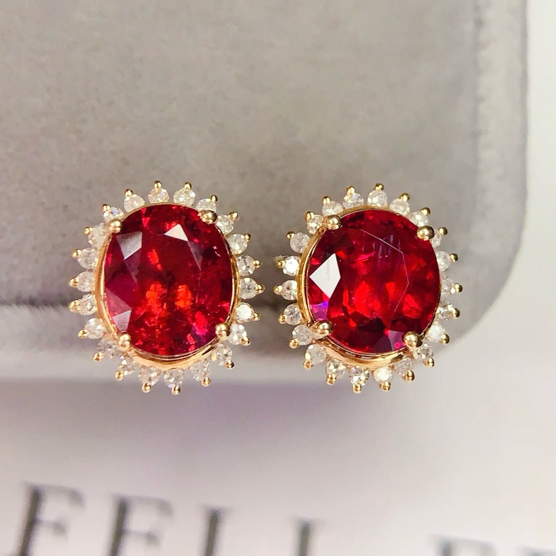 14k Gold 3.8 Ct Natural Tourmaline & Diamond Earrings - 4