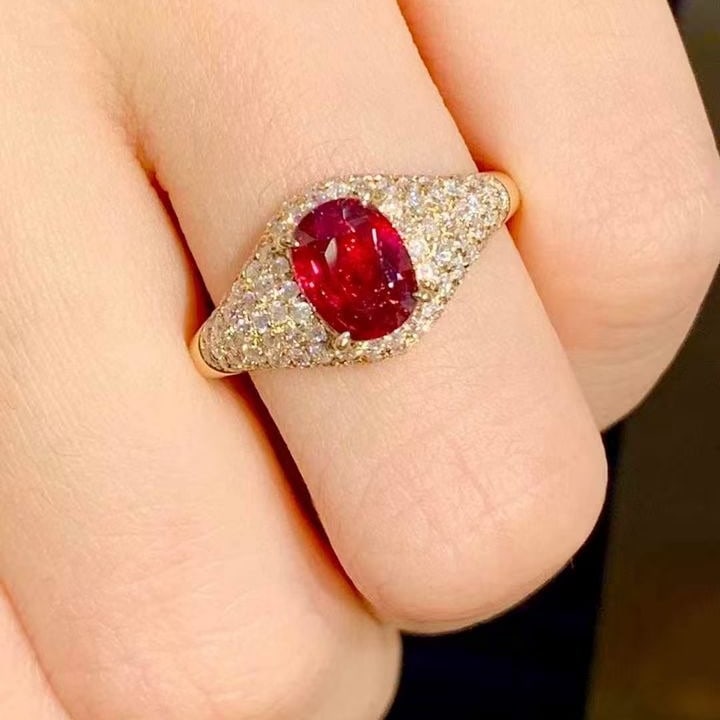 14k Gold 1.01 Ct Natural Ruby & Diamond Ring - 3