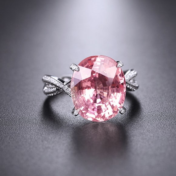 14k Gold 7.74 Ctw Natural Tourmaline & Diamond Ring - 2