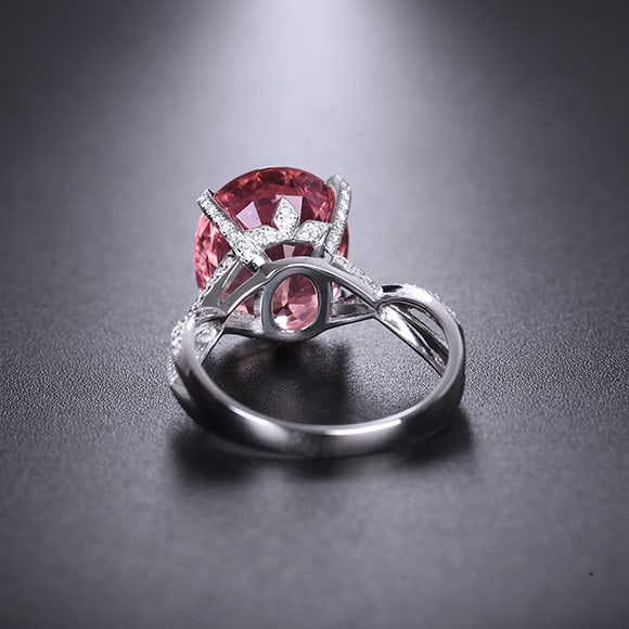 14k Gold 7.74 Ctw Natural Tourmaline & Diamond Ring - 4