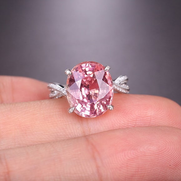 14k Gold 7.74 Ctw Natural Tourmaline & Diamond Ring - 7