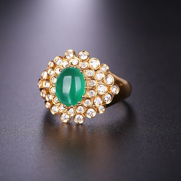 14k Gold 2.13 Ctw Natural Emerald & Diamond Ring - 3