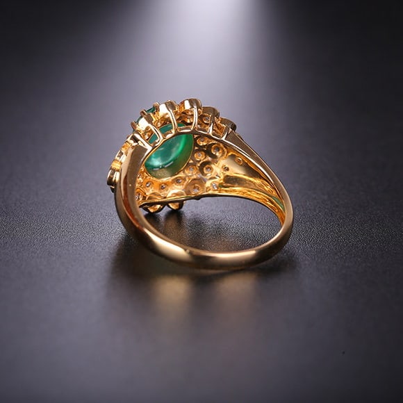 14k Gold 2.13 Ctw Natural Emerald & Diamond Ring - 4