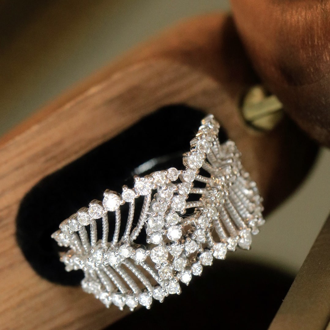 14k Gold 0.65 Ct Natural H Diamond Ring - 6