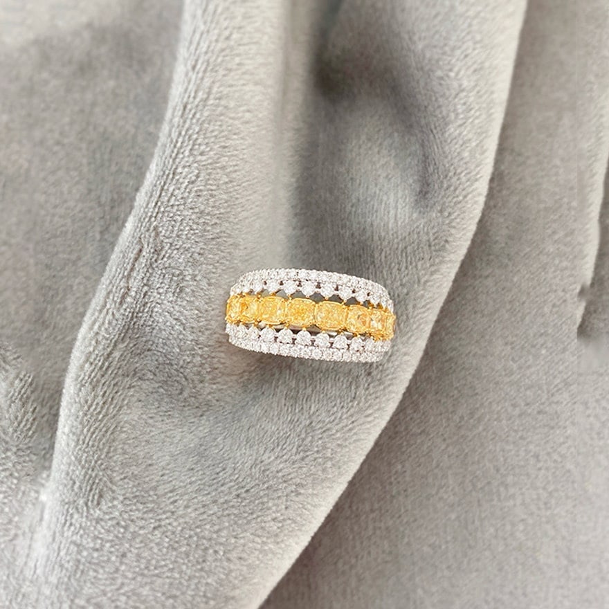 14k Gold 1.9 Ct Natural Color Diamond Ring: Ref:231140032 // gold content:14k gold // ring size:7. 25us // // main gemstone:diamond // shape:multiple // carat weight:1. 9ct // clarity grade:vs-si // color:color // treatment:natural //