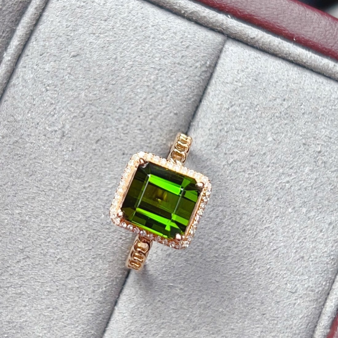 14k Gold 3.57 Ctw Natural Tourmaline & Diamond Ring - 7