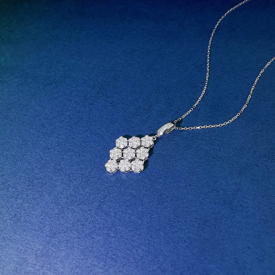 14k Gold 0.75 Ct Natural H Diamond Necklace - 2