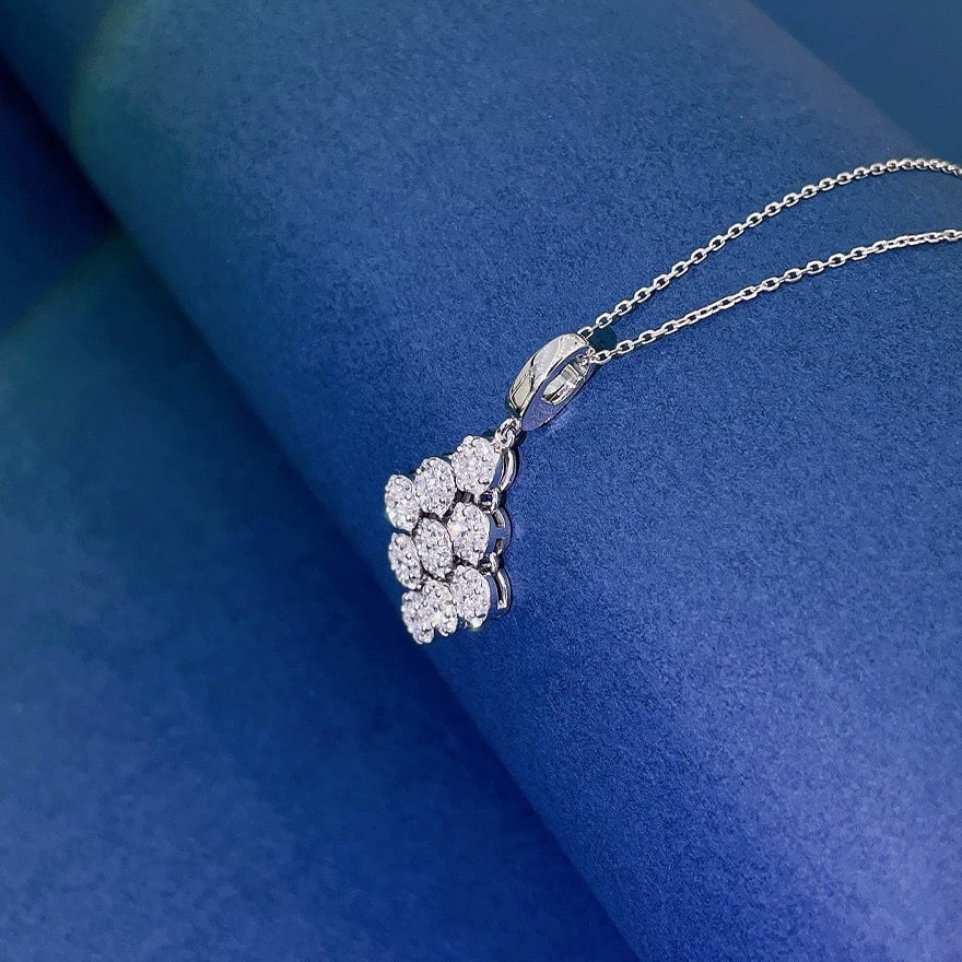 14k Gold 0.75 Ct Natural H Diamond Necklace - 3