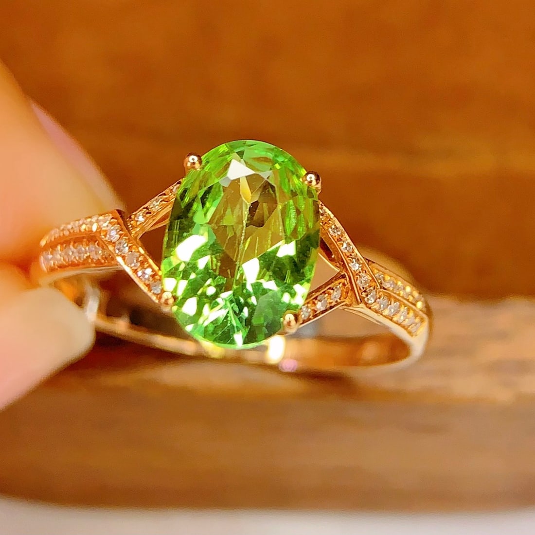 14k Gold 1.28 Ct Natural Tourmaline & Diamond Ring - 4